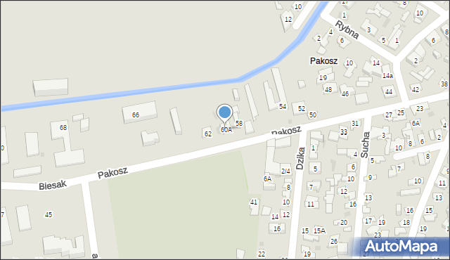 Kielce, Pakosz, 60A, mapa Kielc