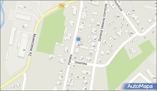 Kielce, Pańska, 25, mapa Kielc