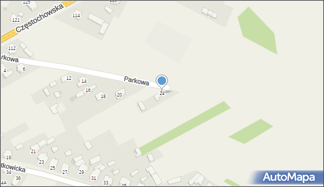 Kłomnice, Parkowa, 24, mapa Kłomnice