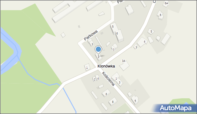 Klonówka, Parkowa, 2, mapa Klonówka