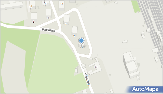 Knurów, Parkowa, 11, mapa Knurów