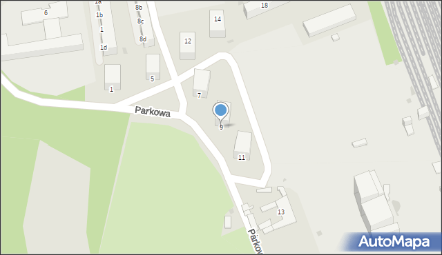 Knurów, Parkowa, 9, mapa Knurów