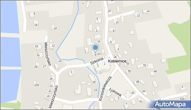 Kobiernice, Parkowa, 1, mapa Kobiernice