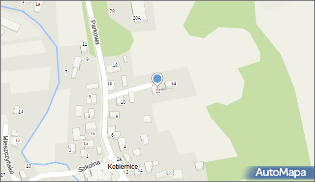 Kobiernice, Parkowa, 12, mapa Kobiernice