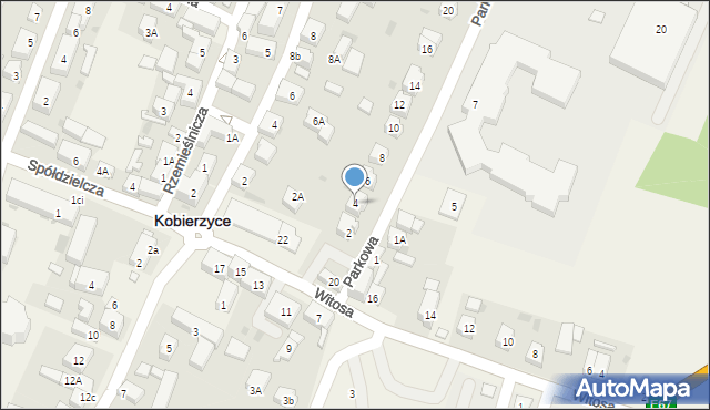 Kobierzyce, Parkowa, 4, mapa Kobierzyce