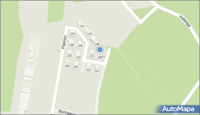 Kobyłka, Paproci, 34C, mapa Kobyłka