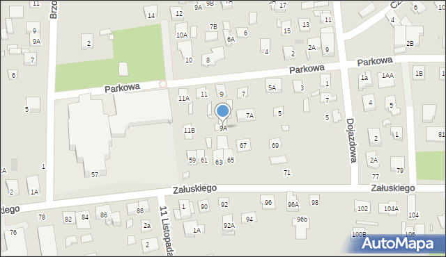 Kobyłka, Parkowa, 9A, mapa Kobyłka