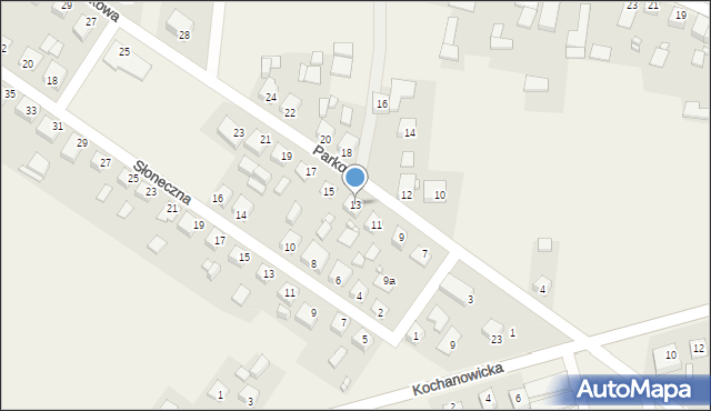 Kochcice, Parkowa, 13, mapa Kochcice