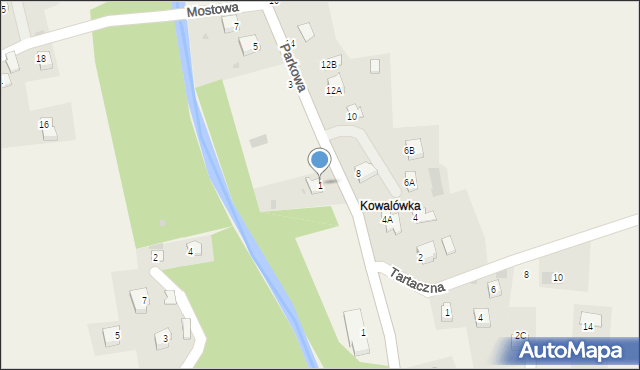 Kocierz Moszczanicki, Parkowa, 1, mapa Kocierz Moszczanicki