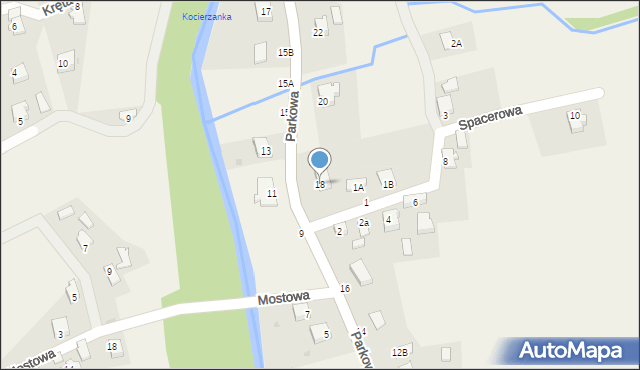 Kocierz Moszczanicki, Parkowa, 18, mapa Kocierz Moszczanicki