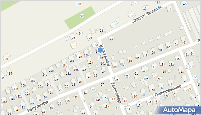 Kolbuszowa, Partyzantów, 10b, mapa Kolbuszowa