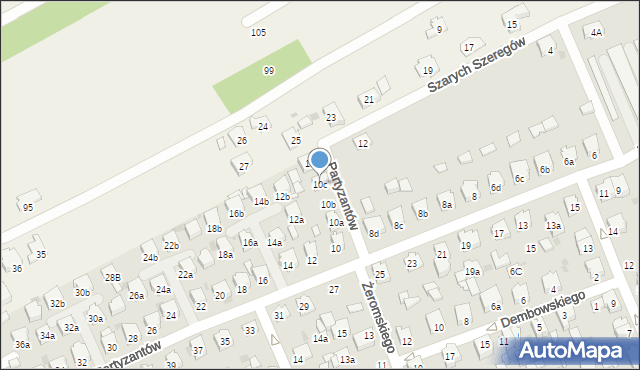 Kolbuszowa, Partyzantów, 10c, mapa Kolbuszowa