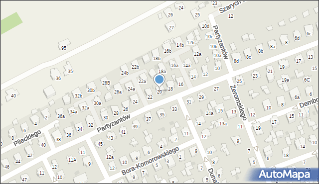 Kolbuszowa, Partyzantów, 20, mapa Kolbuszowa