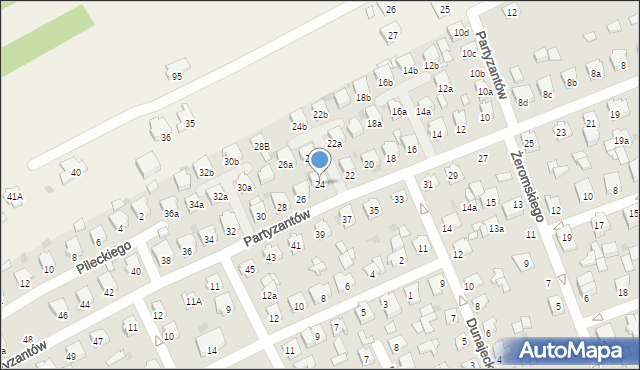 Kolbuszowa, Partyzantów, 24, mapa Kolbuszowa