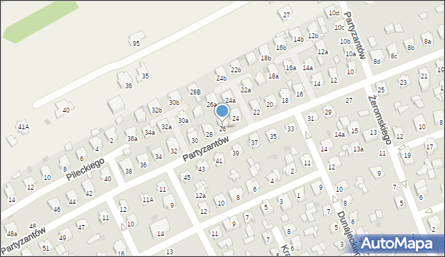 Kolbuszowa, Partyzantów, 26, mapa Kolbuszowa