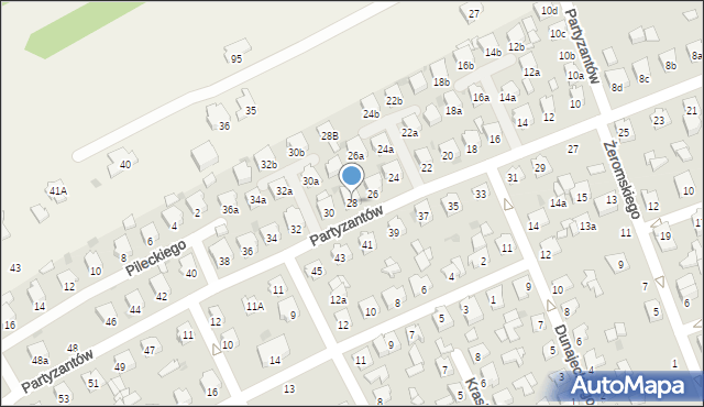 Kolbuszowa, Partyzantów, 28, mapa Kolbuszowa