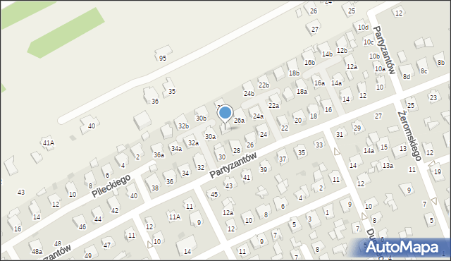 Kolbuszowa, Partyzantów, 28a, mapa Kolbuszowa