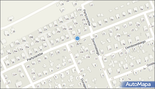 Kolbuszowa, Partyzantów, 29, mapa Kolbuszowa