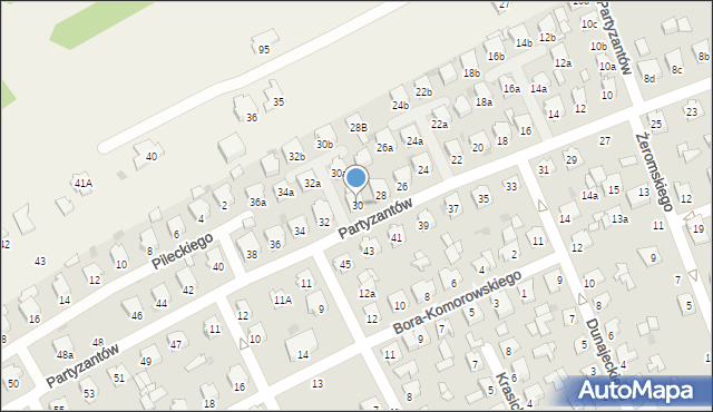 Kolbuszowa, Partyzantów, 30, mapa Kolbuszowa