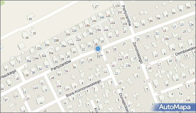 Kolbuszowa, Partyzantów, 33, mapa Kolbuszowa