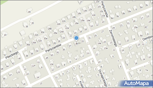 Kolbuszowa, Partyzantów, 35, mapa Kolbuszowa