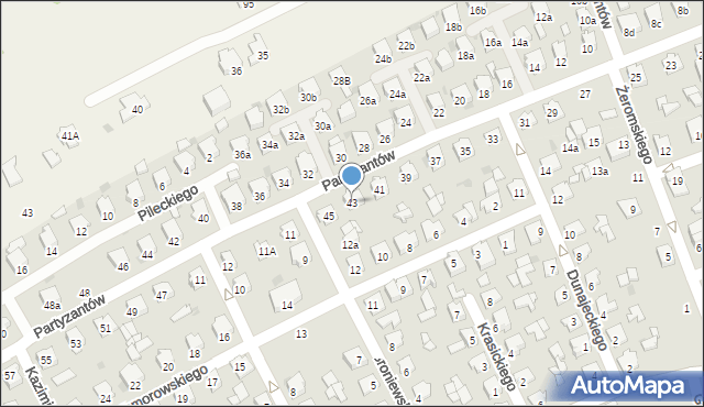 Kolbuszowa, Partyzantów, 43, mapa Kolbuszowa