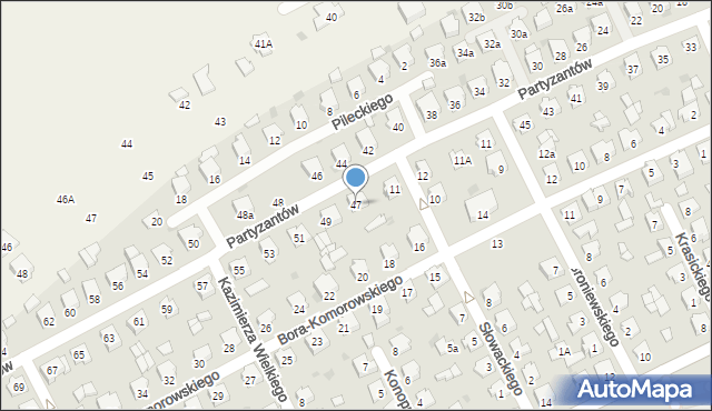 Kolbuszowa, Partyzantów, 47, mapa Kolbuszowa