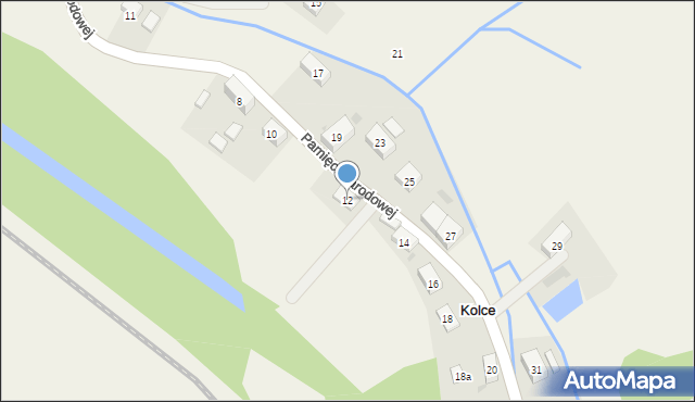 Kolce, Pamięci Narodowej, 12, mapa Kolce