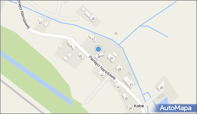 Kolce, Pamięci Narodowej, 19, mapa Kolce