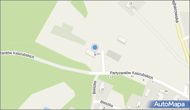 Koleczkowo, Partyzantów Kaszubskich, 8, mapa Koleczkowo