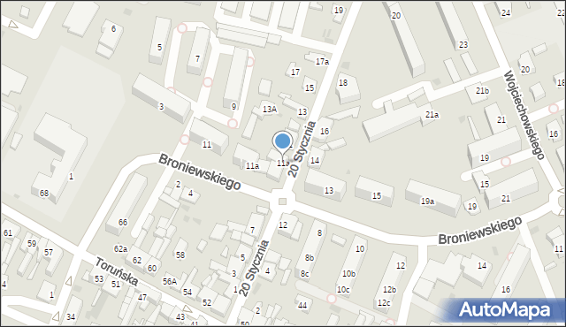 Koło, Paderewskiego Ignacego Jana, 11a, mapa Koło