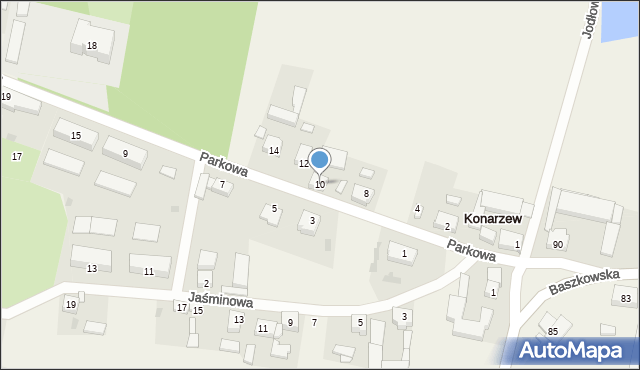 Konarzew, Parkowa, 10, mapa Konarzew