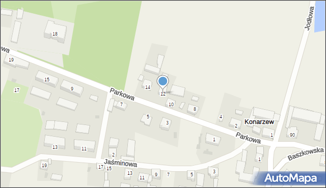 Konarzew, Parkowa, 12, mapa Konarzew