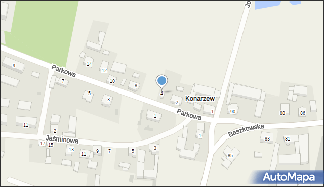 Konarzew, Parkowa, 4, mapa Konarzew