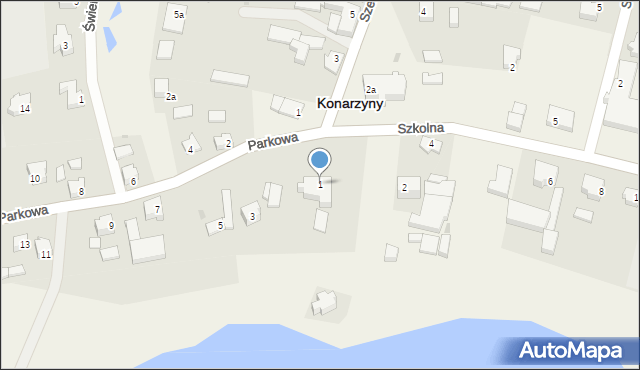 Konarzyny, Parkowa, 1, mapa Konarzyny