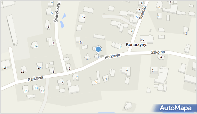 Konarzyny, Parkowa, 2, mapa Konarzyny