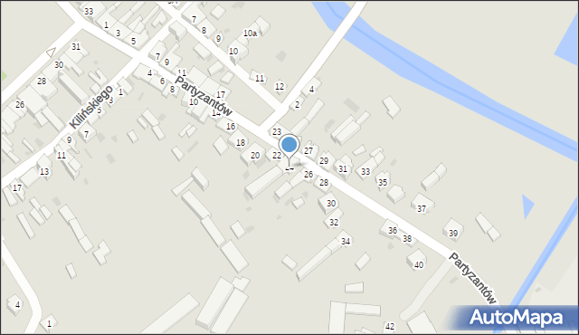 Koniecpol, Partyzantów, 24, mapa Koniecpol