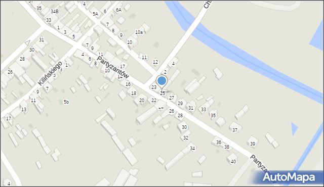 Koniecpol, Partyzantów, 25, mapa Koniecpol