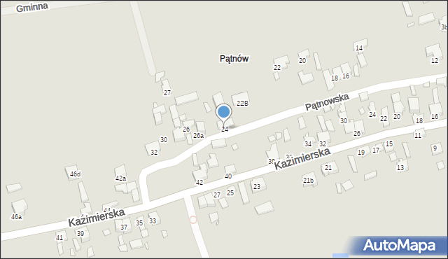 Konin, Pątnowska, 24, mapa Konina