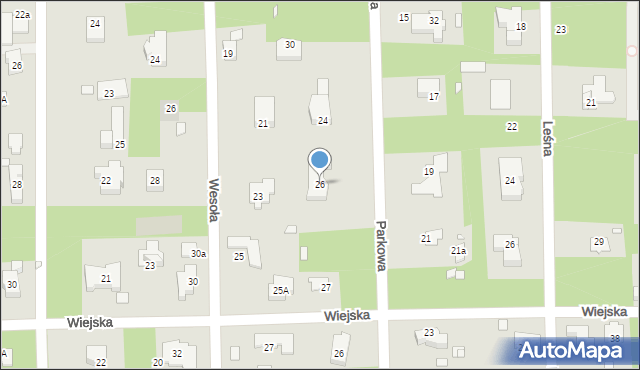 Konstancin-Jeziorna, Parkowa, 26, mapa Konstancin-Jeziorna