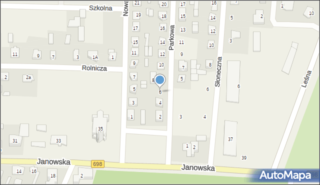 Konstantynów, Parkowa, 6, mapa Konstantynów