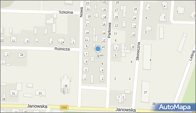 Konstantynów, Parkowa, 8, mapa Konstantynów