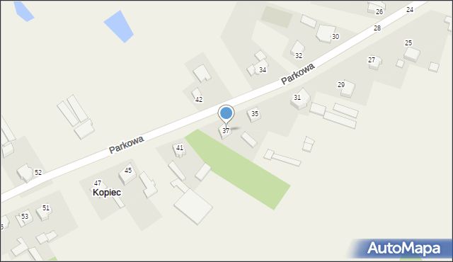 Kopiec, Parkowa, 37, mapa Kopiec