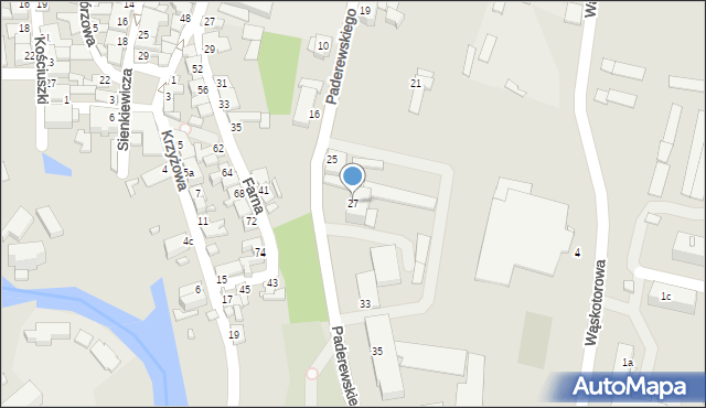 Koronowo, Paderewskiego Ignacego Jana, 27, mapa Koronowo