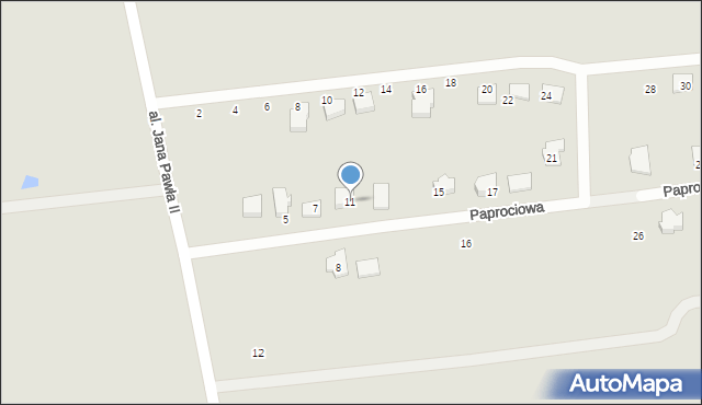 Koronowo, Paprociowa, 11, mapa Koronowo