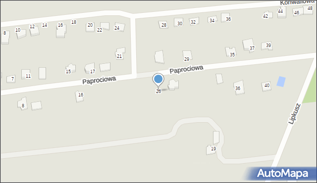 Koronowo, Paprociowa, 26, mapa Koronowo