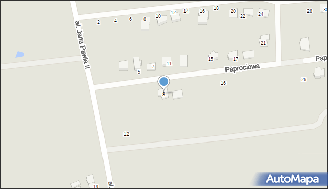 Koronowo, Paprociowa, 8, mapa Koronowo