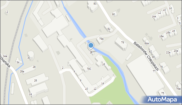 Koszalin, Papiernicza, 18, mapa Koszalina