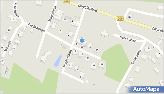 Koszalin, Pankracego, 11, mapa Koszalina