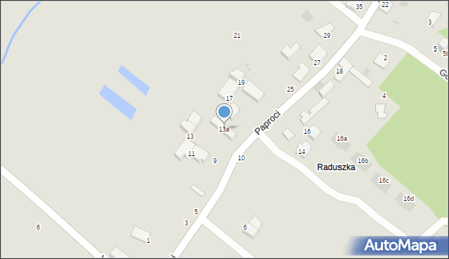 Koszalin, Paproci, 13a, mapa Koszalina
